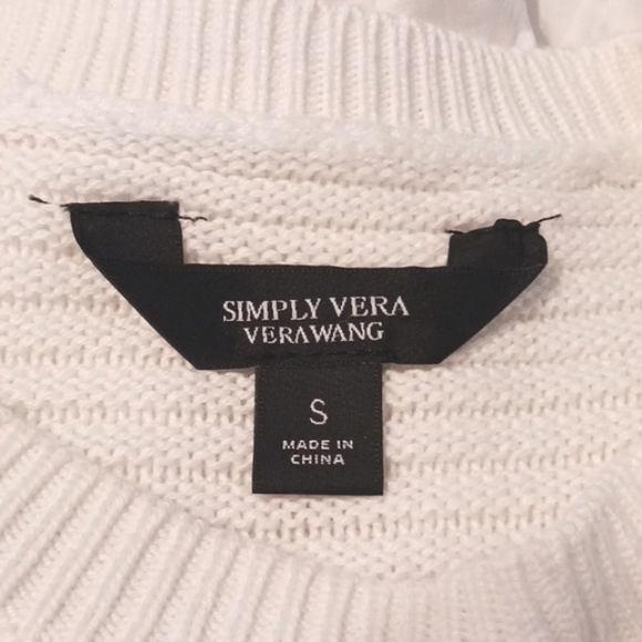 Simply Vera Vera Wang "White Night" Sweater with Handkerchief Hem in Size S - Picture 6 of 8